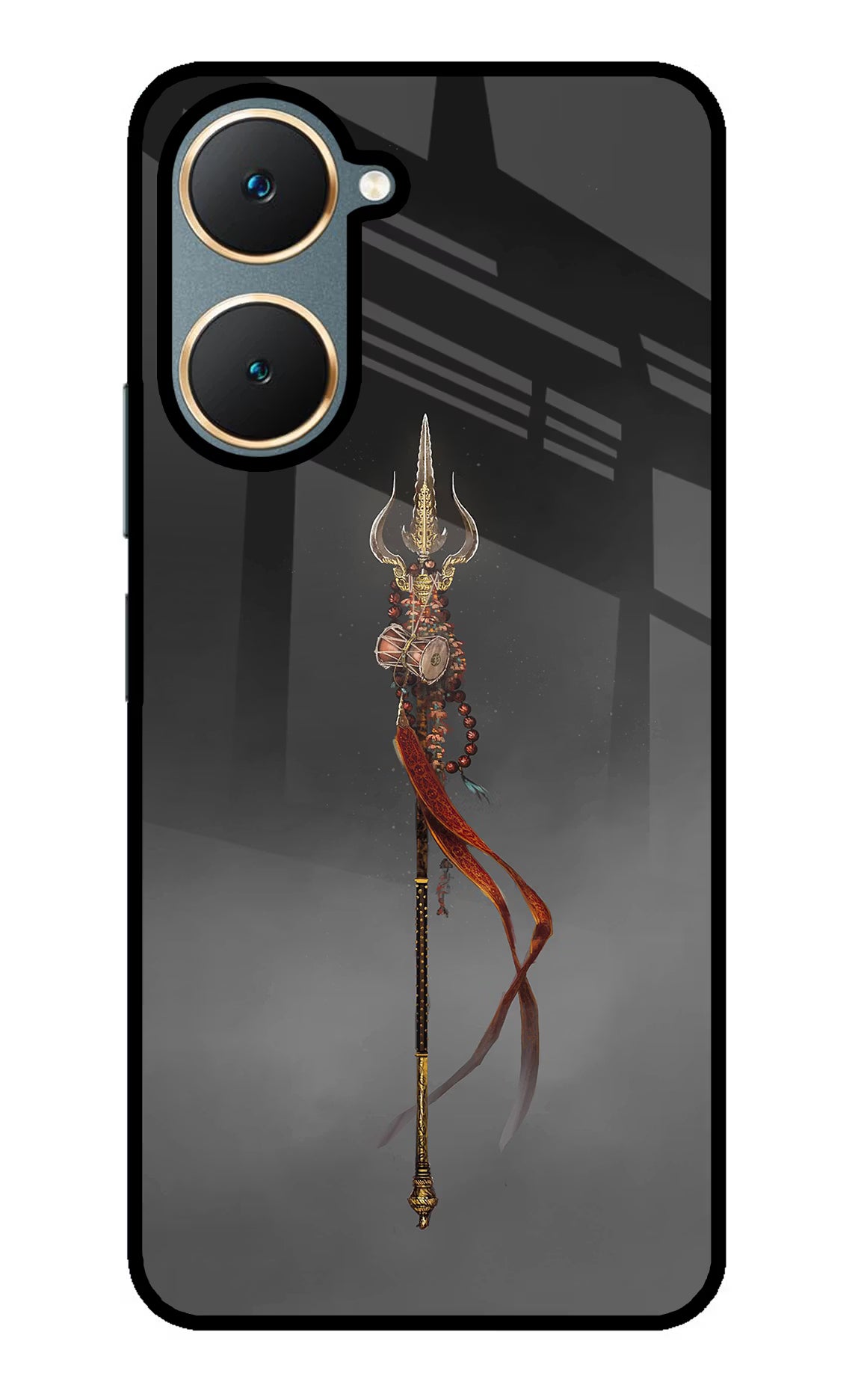 Shiv Trishul Vivo Y18/Y18e Glass Case Back Cover by Casekaro