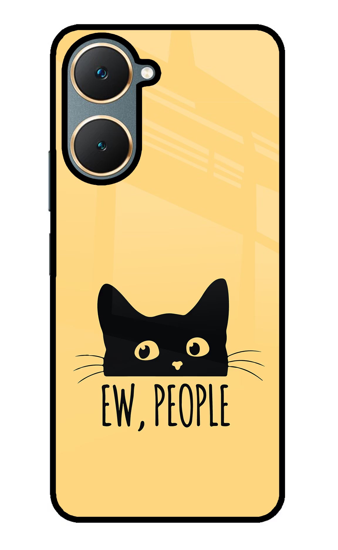 Ew People Catitude Vivo Y18/Y18e Glass Case Back Cover by Casekaro