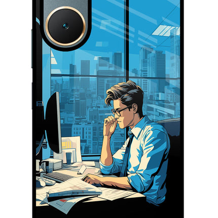 Focused Hustler (AI Generated) Vivo Y18/Y18e Glass Case