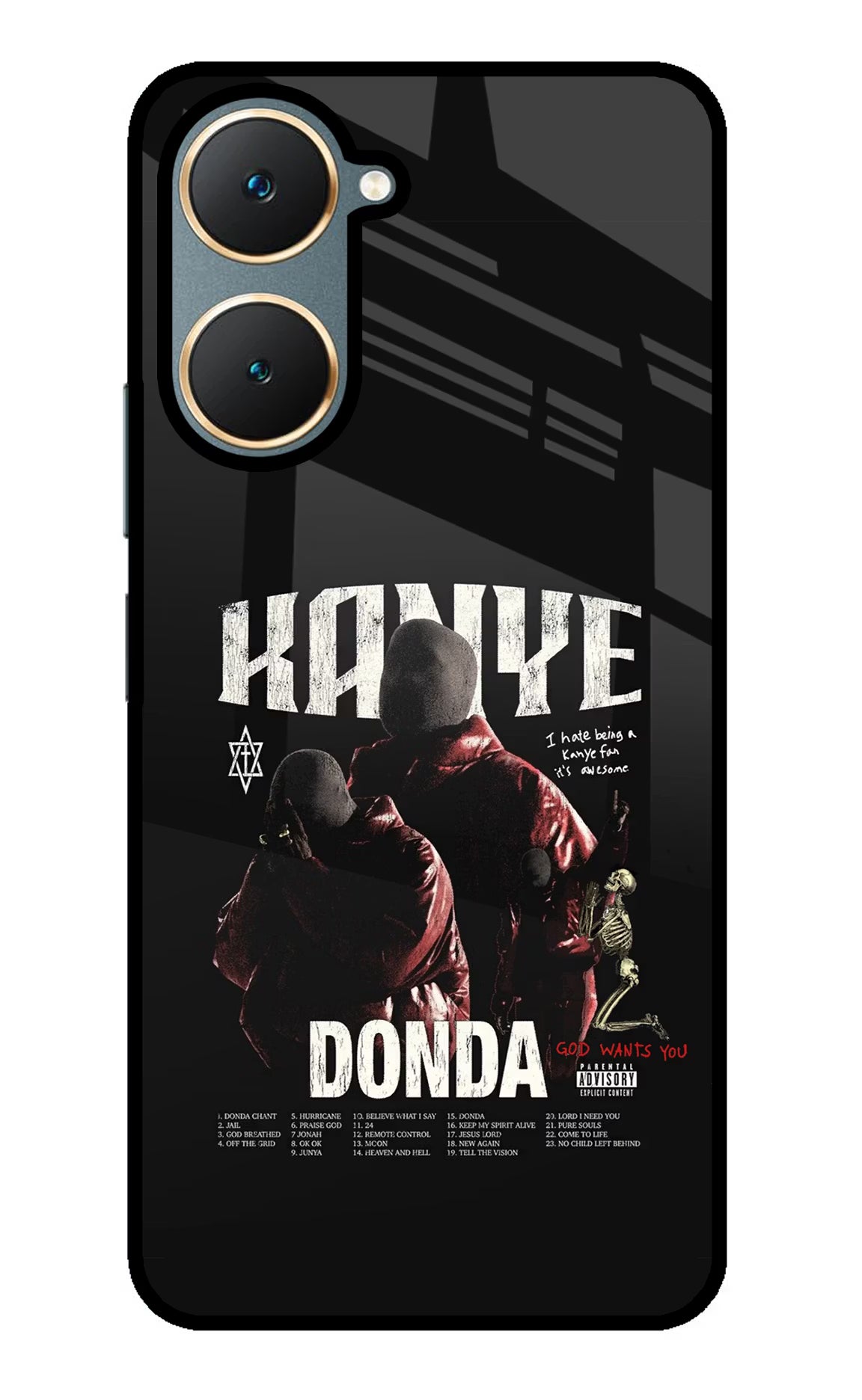 Donda Kanye West Vivo Y18/Y18e Glass Case Back Cover by Casekaro