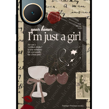 I am just a girl Vivo Y18/Y18e Glass Case