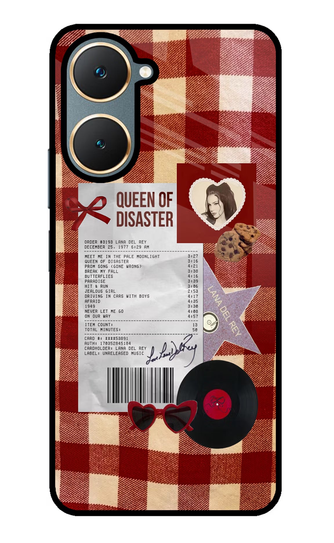 Queen of Disaster Vivo Y18/Y18e Glass Case Back Cover by Casekaro