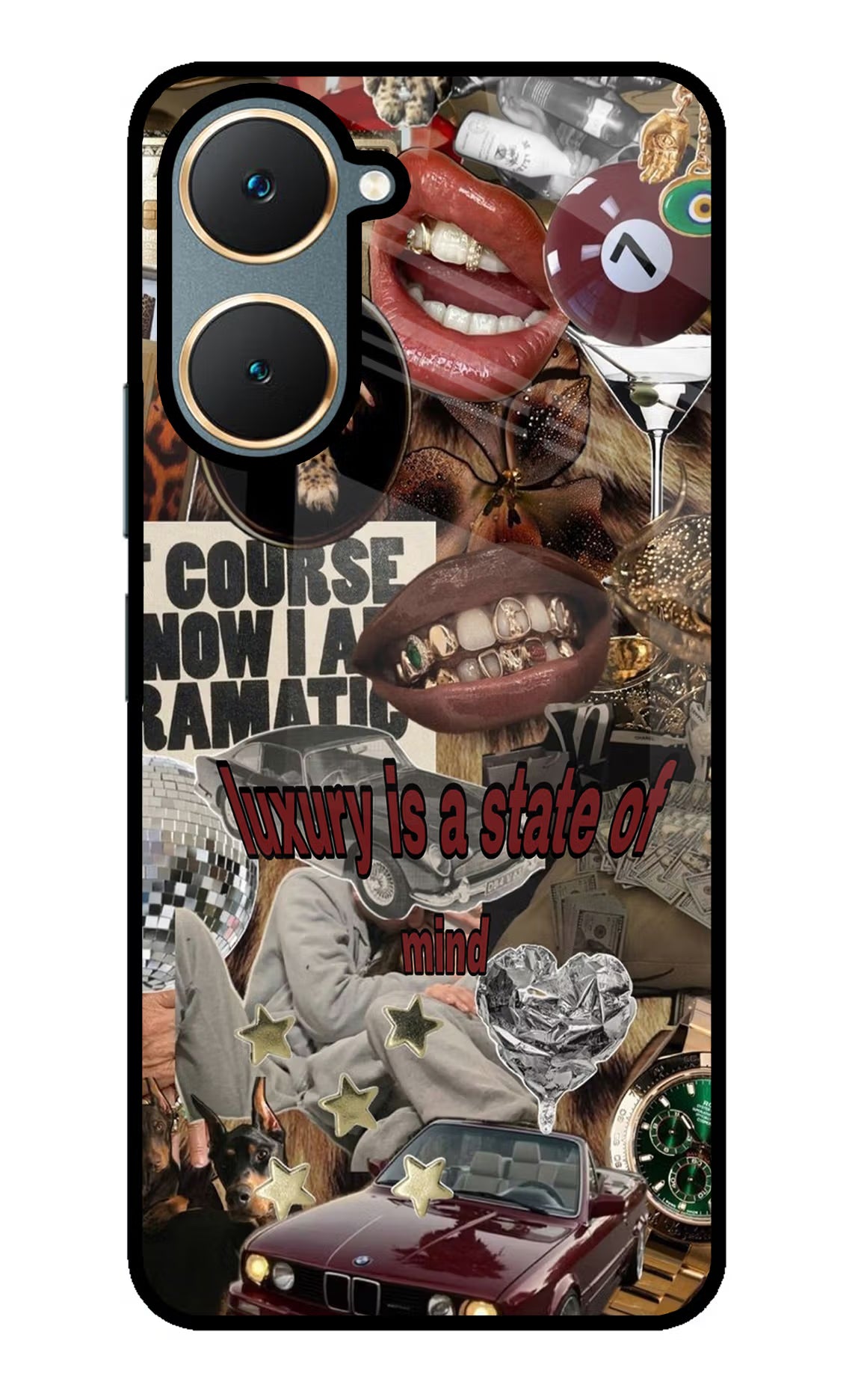 Luxury Vivo Y18/Y18e Glass Case Back Cover by Casekaro