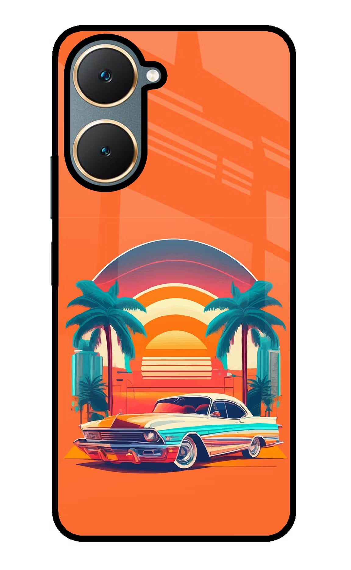 Palm Drive 80s Vivo Y18/Y18e Glass Case