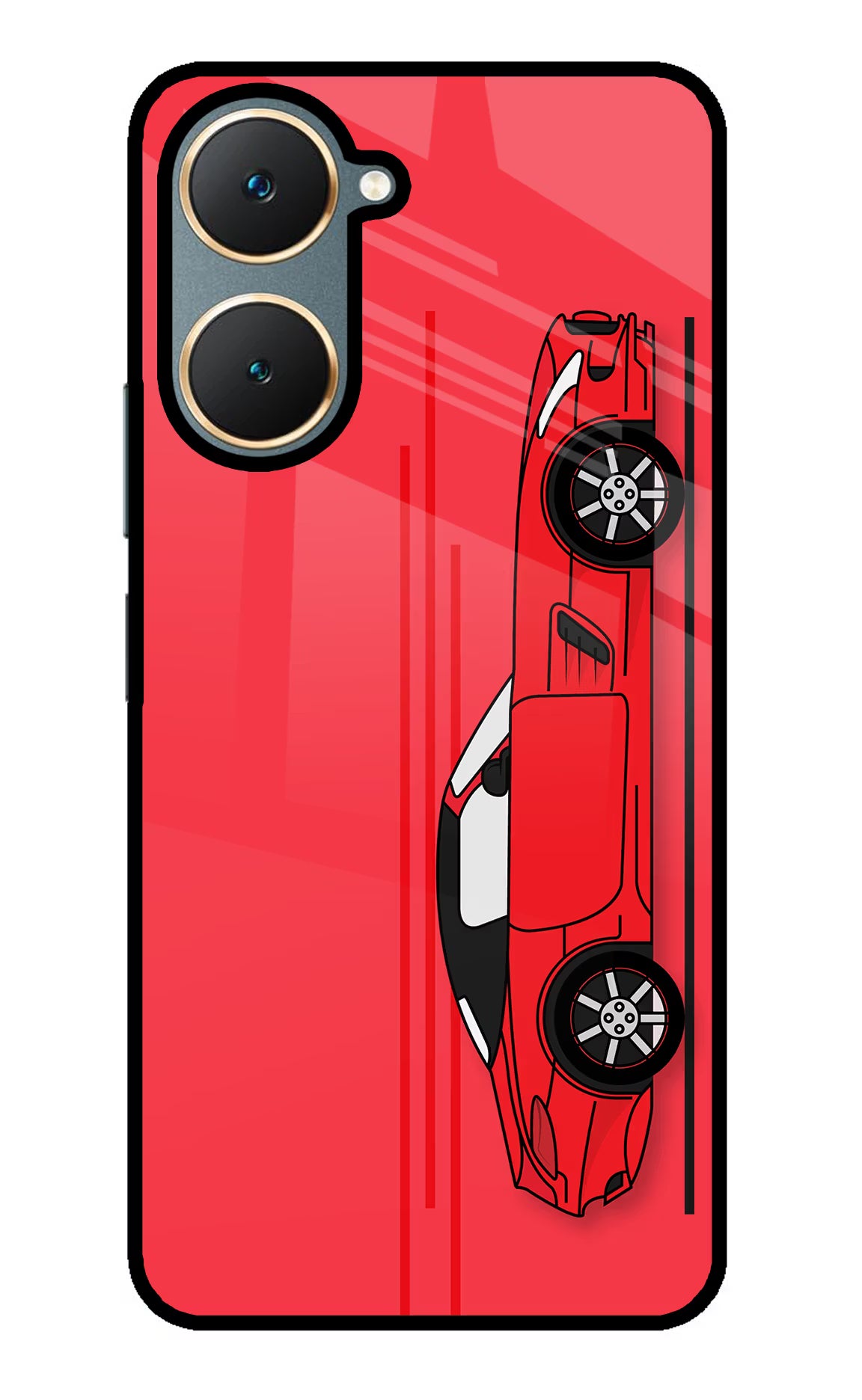 Red Velocity Vivo Y18/Y18e Glass Case Back Cover by Casekaro