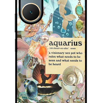 Aquarius Zodiac Vivo Y18/Y18e Glass Case