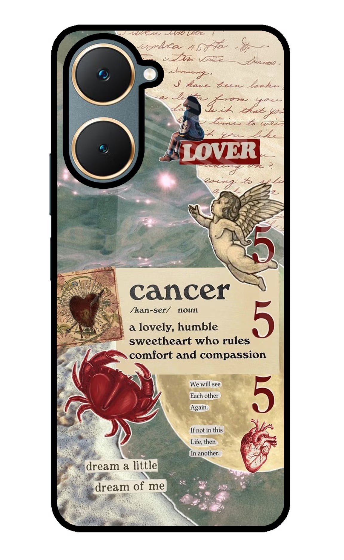 Cancer Zodiac Vivo Y18/Y18e Glass Case Back Cover by Casekaro