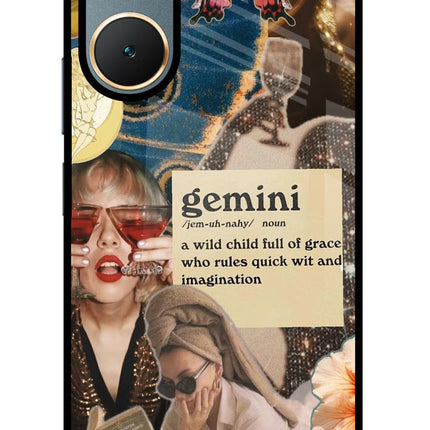 Gemini Zodiac Vivo Y18/Y18e Glass Case