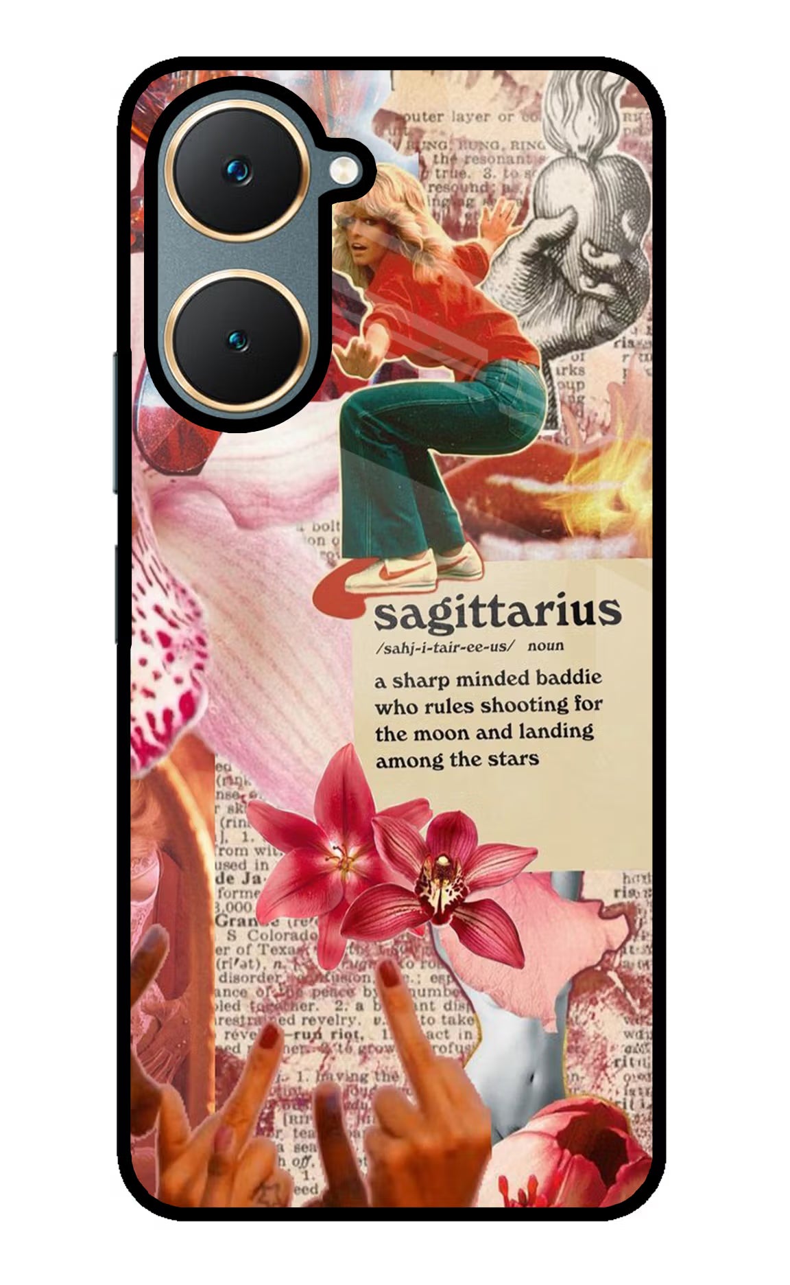 Sagittarius Zodiac Vivo Y18/Y18e Glass Case Back Cover by Casekaro