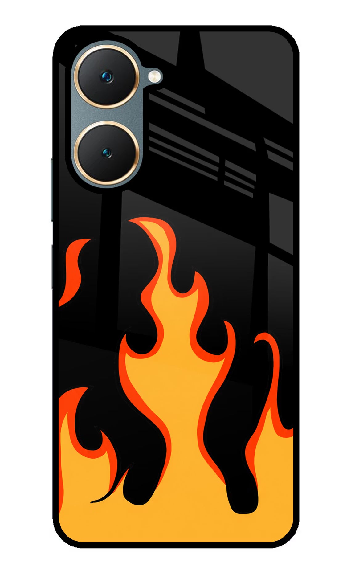 Fired Up – Black Vivo Y18/Y18e Glass Case