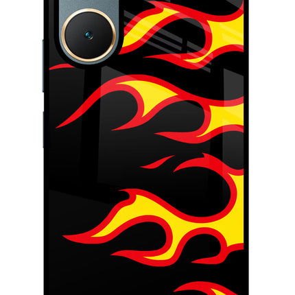 Side Sweep Flames Vivo Y18/Y18e Glass Case