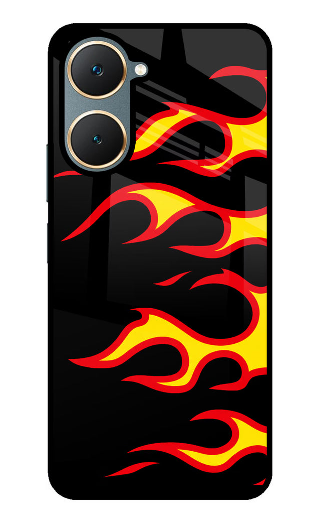 Side Sweep Flames Vivo Y18/Y18e Glass Case