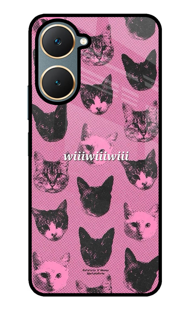 Pink Cats Vivo Y18/Y18e Glass Case