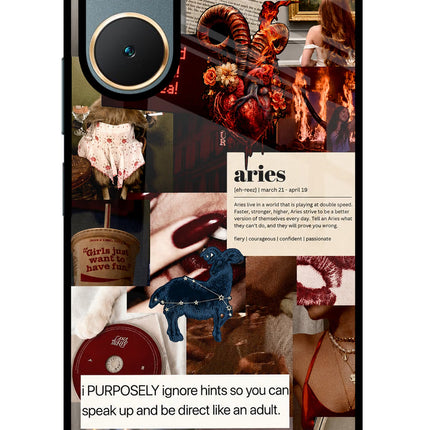 Zodiac Aries Vivo Y18/Y18e Glass Case