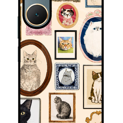Mirror Cats Vivo Y18/Y18e Glass Case