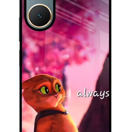 Always Cat Vivo Y18/Y18e Glass Case