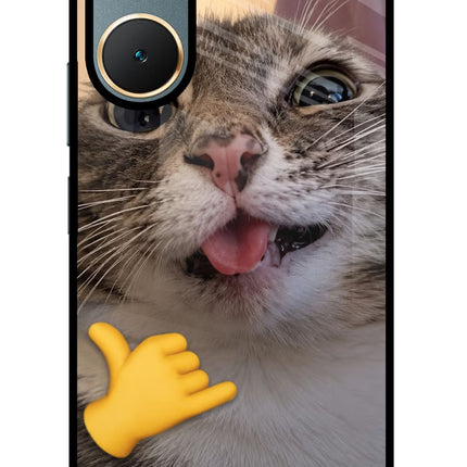 Silly Cat Call Vivo Y18/Y18e Glass Case