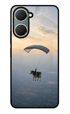 Skydiving Cow Vivo Y18/Y18e Glass Case