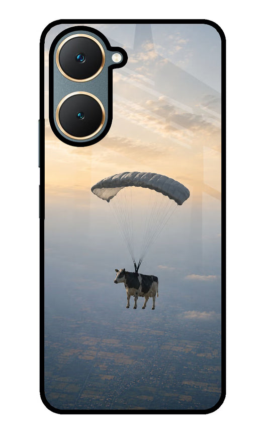 Skydiving Cow Vivo Y18/Y18e Glass Case