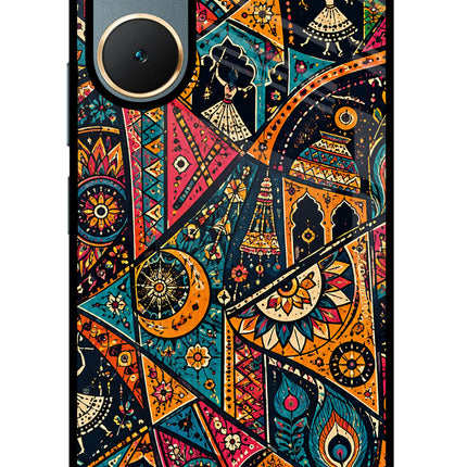 Folk Print Vivo Y18/Y18e Glass Case