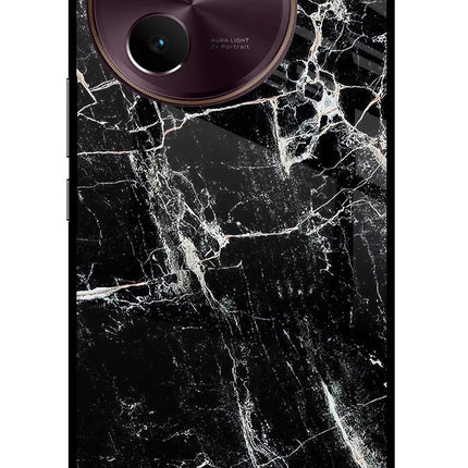 Black Marble Texture Vivo V30e Glass Case