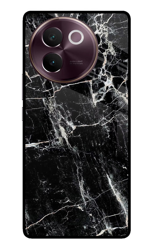 Black Marble Texture Vivo V30e Glass Case