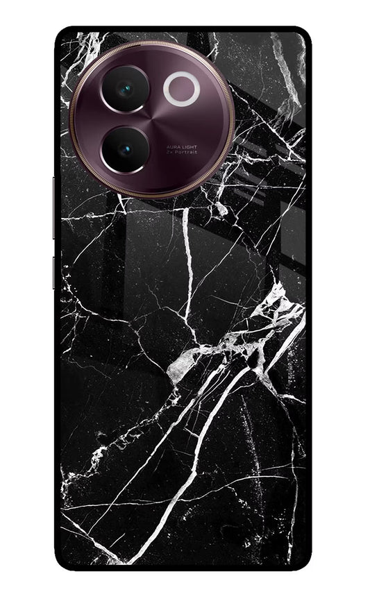 Black Marble Pattern Vivo V30e Glass Case