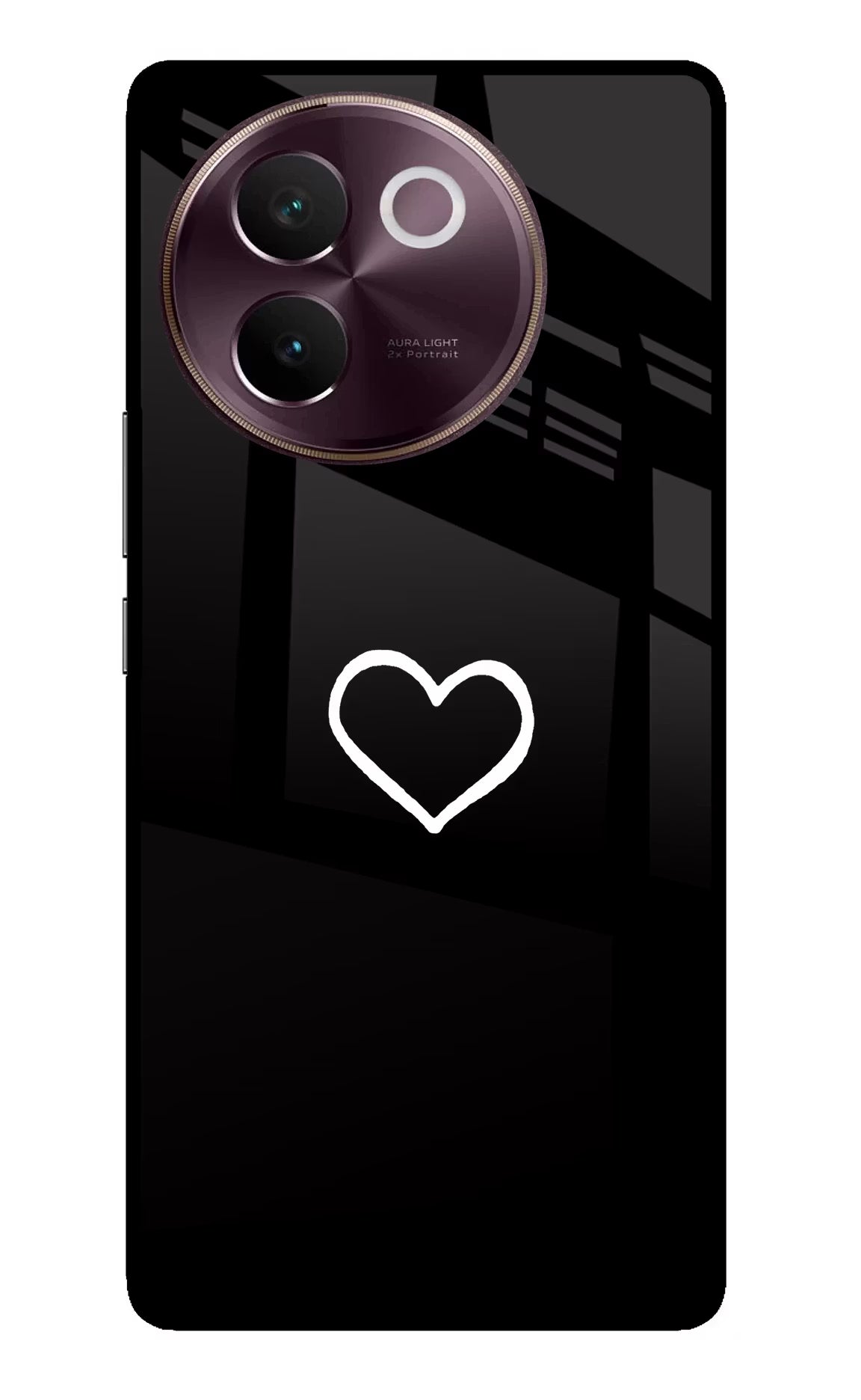 Heart Vivo V30e Glass Case Back Cover by Casekaro
