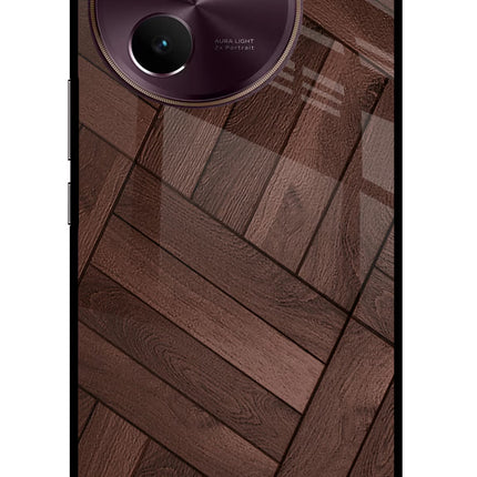 Wooden Texture Design Vivo V30e Glass Case