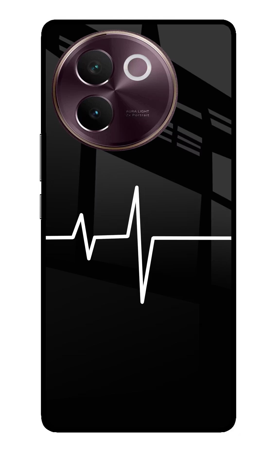 Heart Beats Vivo V30e Glass Case Back Cover by Casekaro