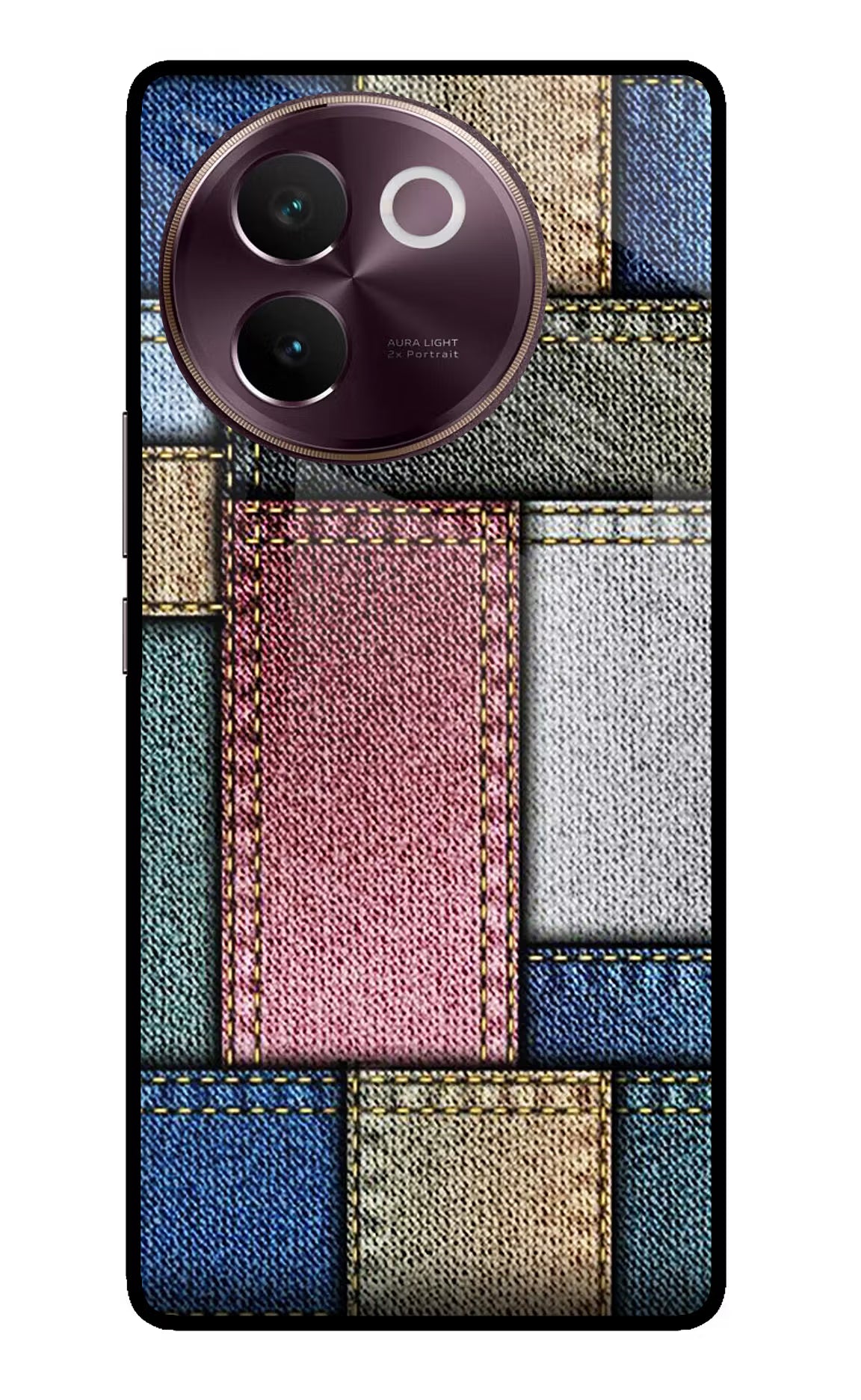Multicolor Jeans Vivo V30e Glass Case Back Cover by Casekaro