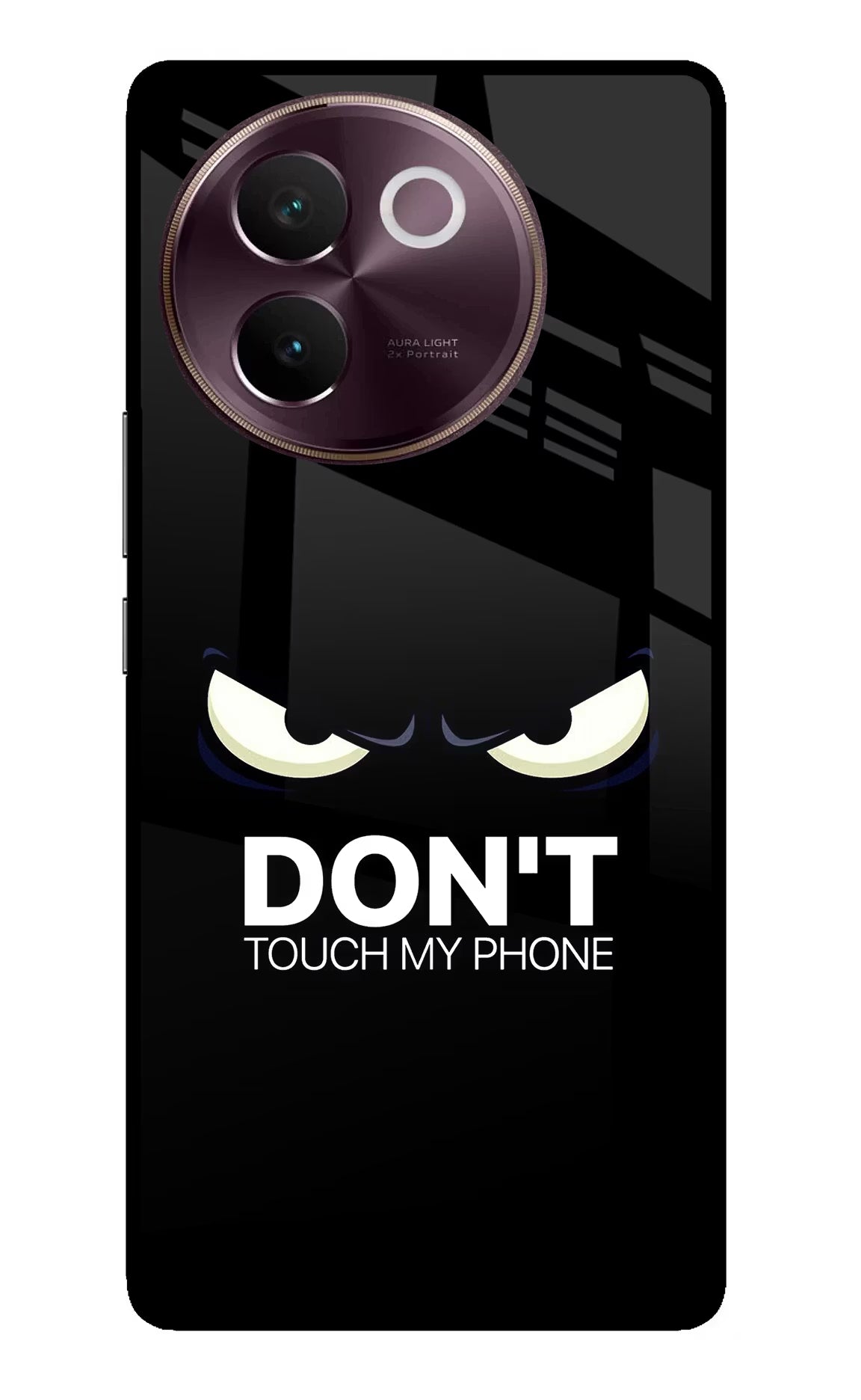 Don'T Touch My Phone Vivo V30e Glass Case Back Cover by Casekaro