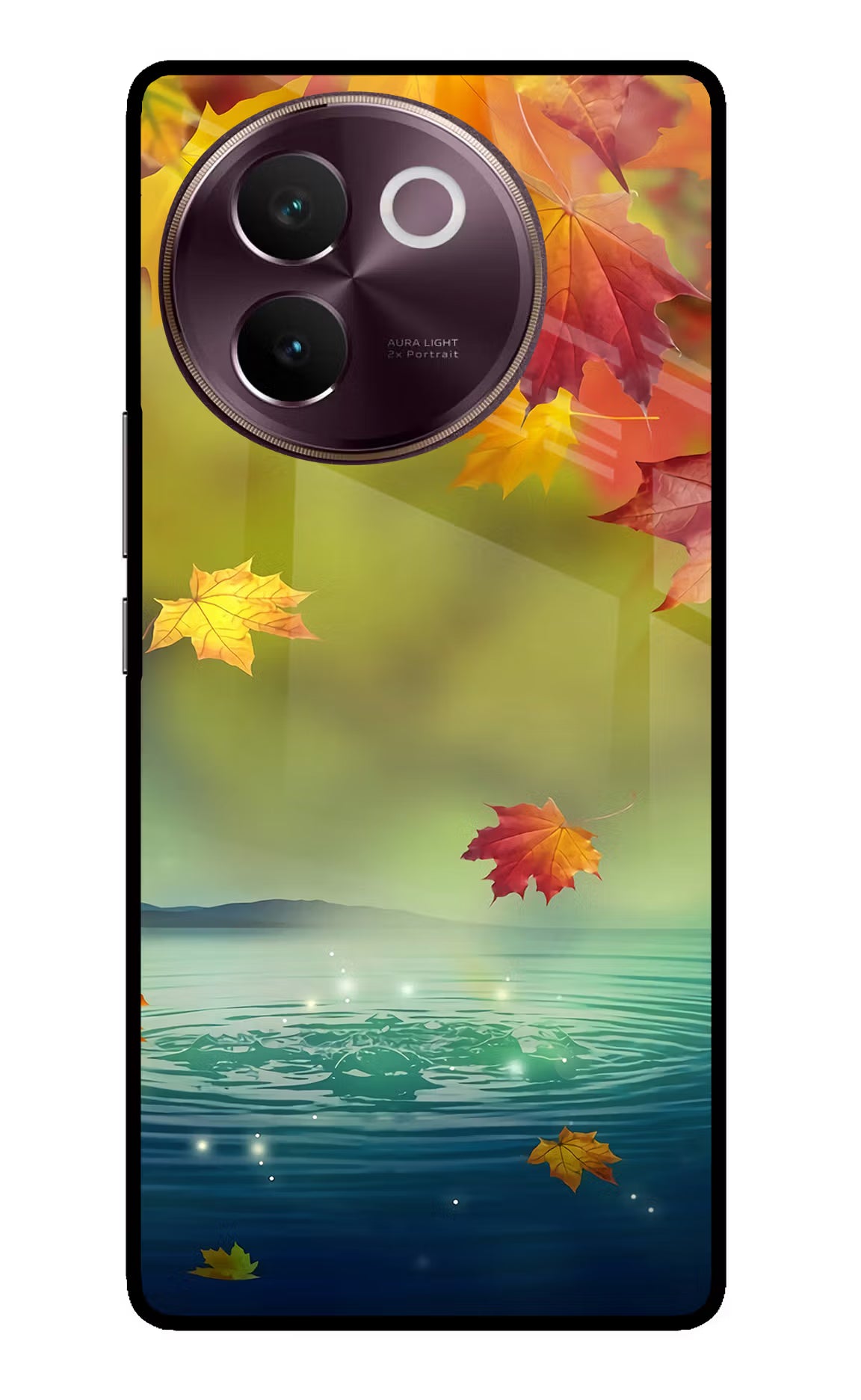 Flowers Vivo V30e Glass Case Back Cover by Casekaro