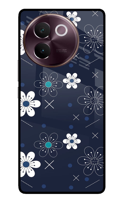 Flowers Vivo V30e Glass Case