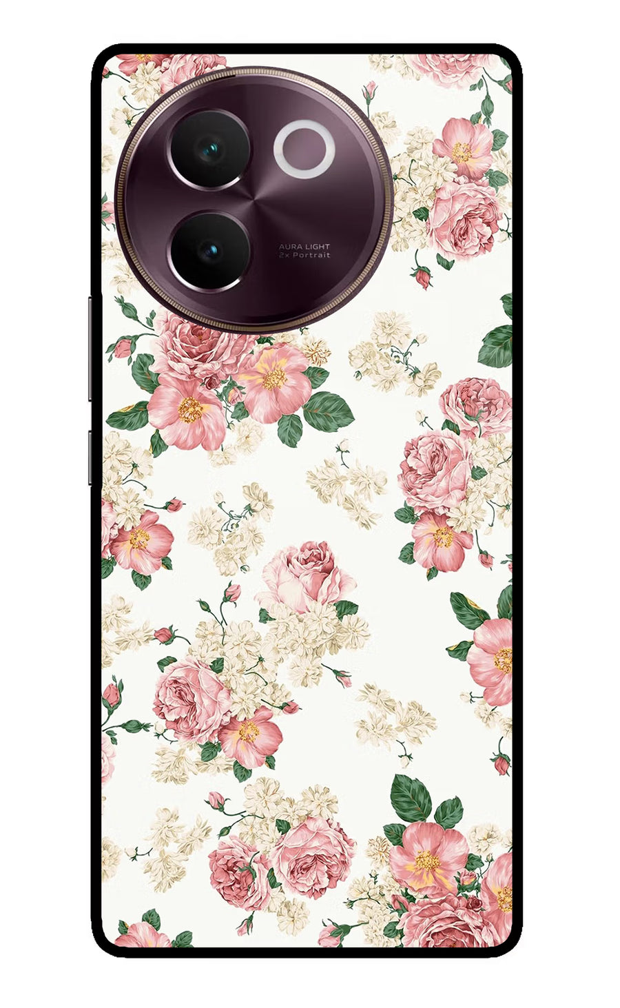 Flowers Vivo V30e Back Cover, Glass case