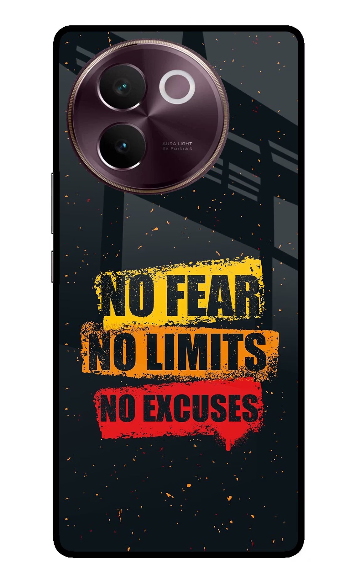 No Fear No Limits No Excuse Vivo V30e Glass Case