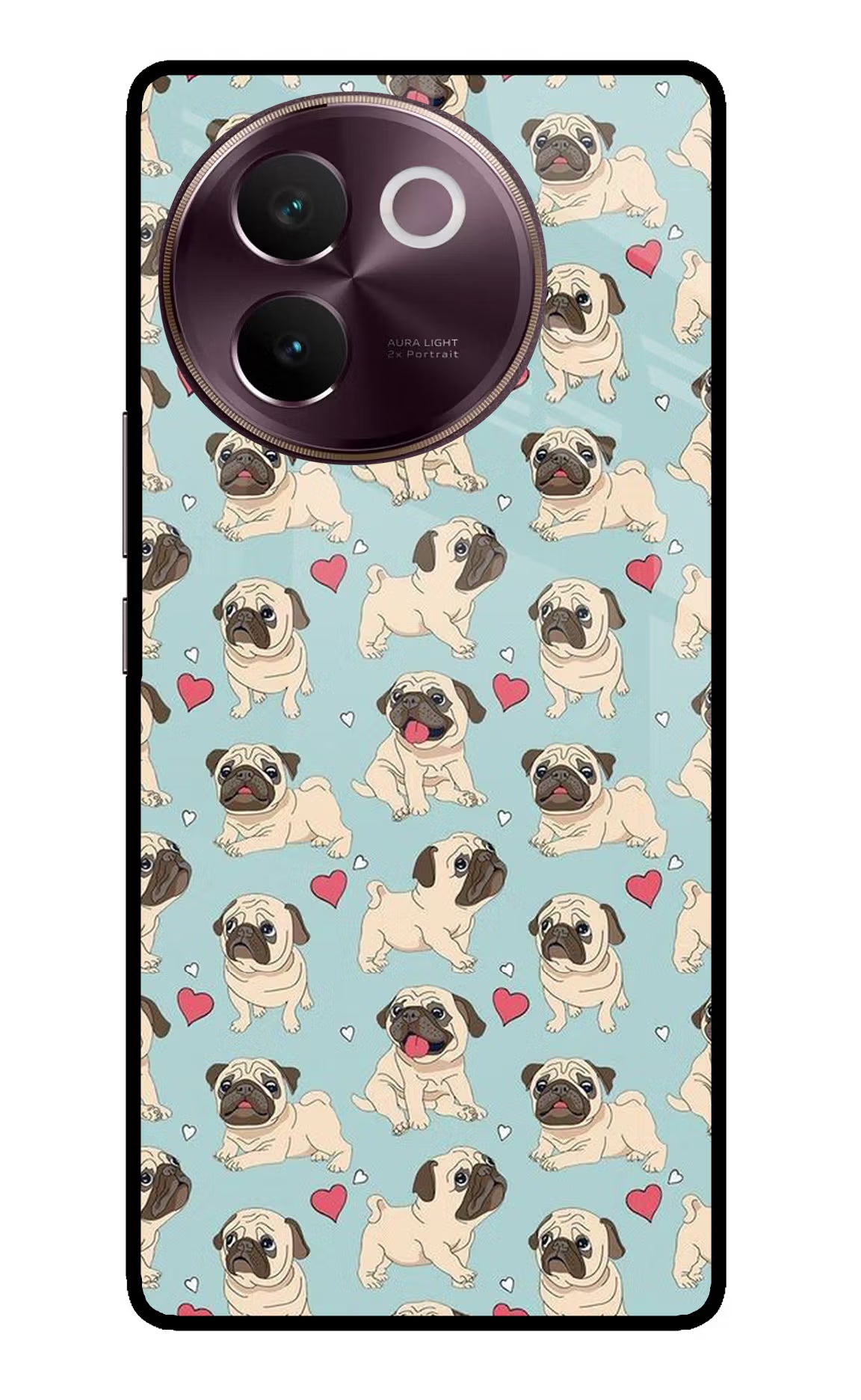 Pug Dog Vivo V30e Glass Case