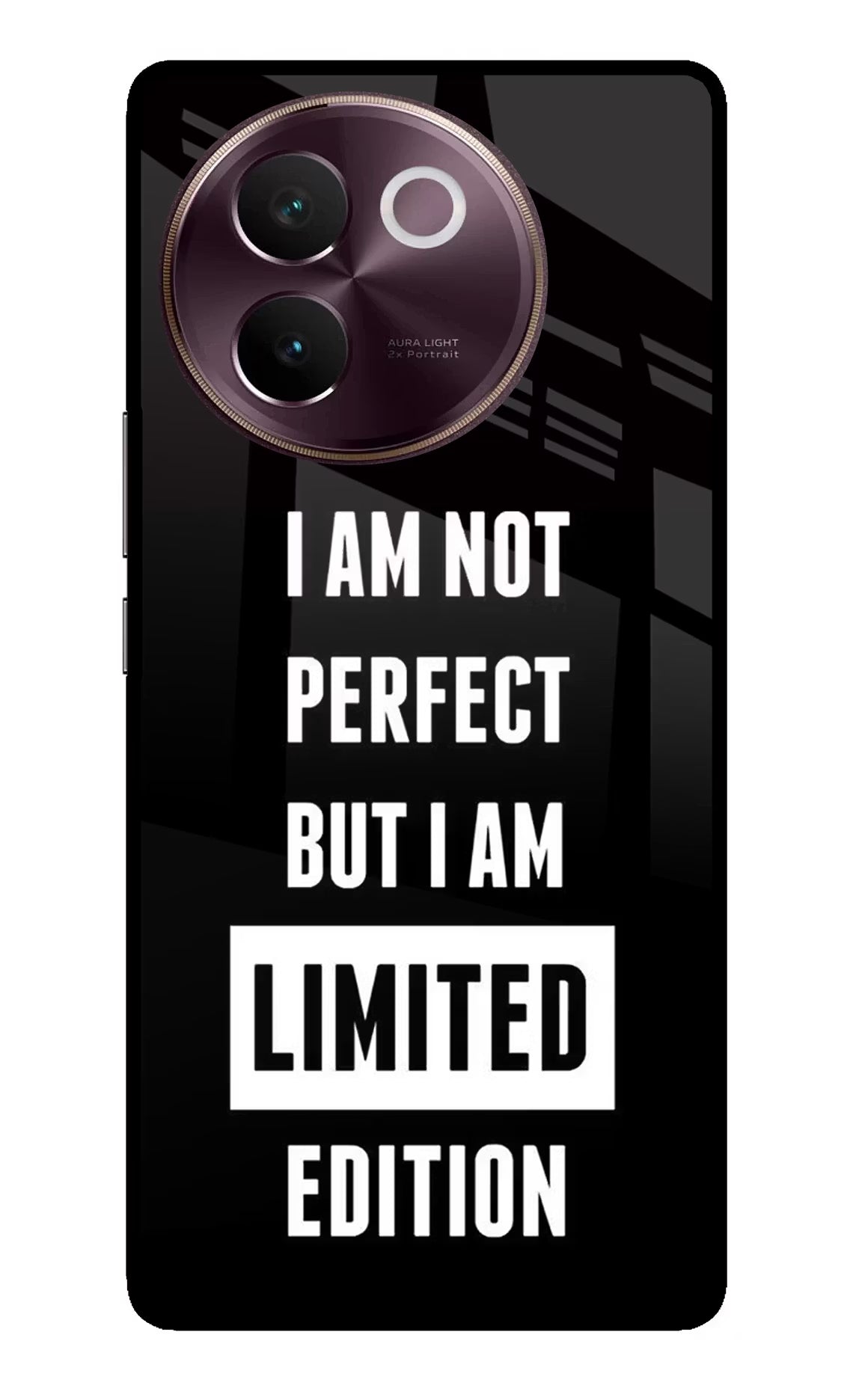 I Am Not Perfect But I Am Limited Edition Vivo V30e Glass Case Back Cover by Casekaro