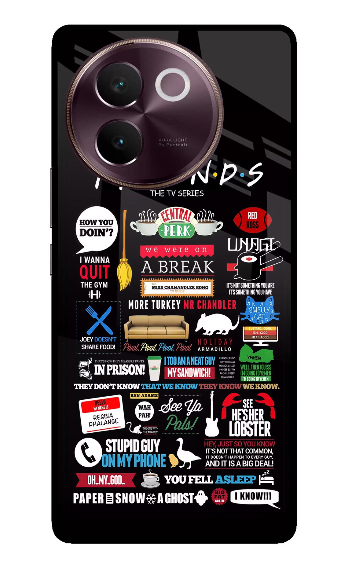 FRIENDS Vivo V30e Glass Case