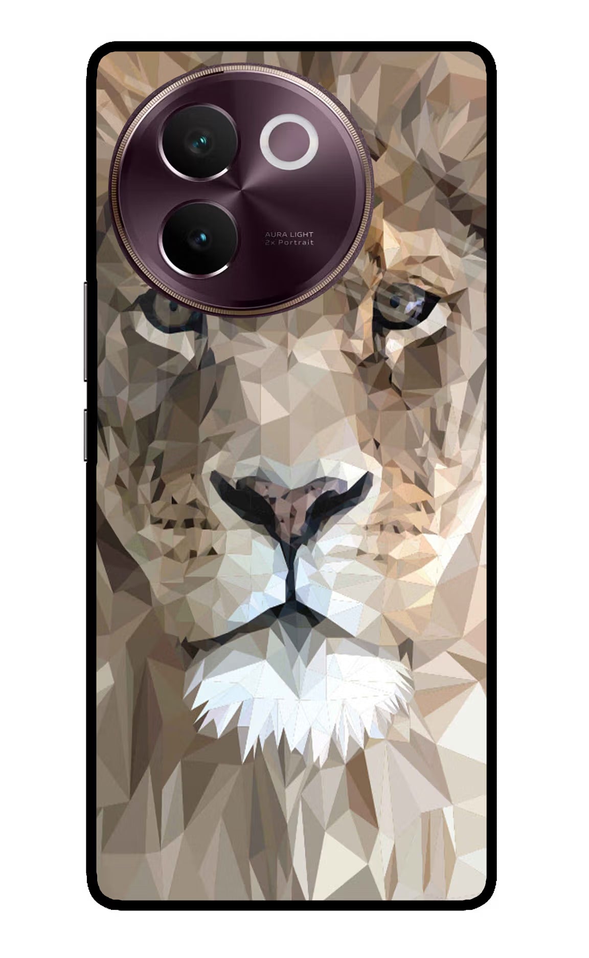 Lion Art Vivo V30e Glass Case Back Cover by Casekaro
