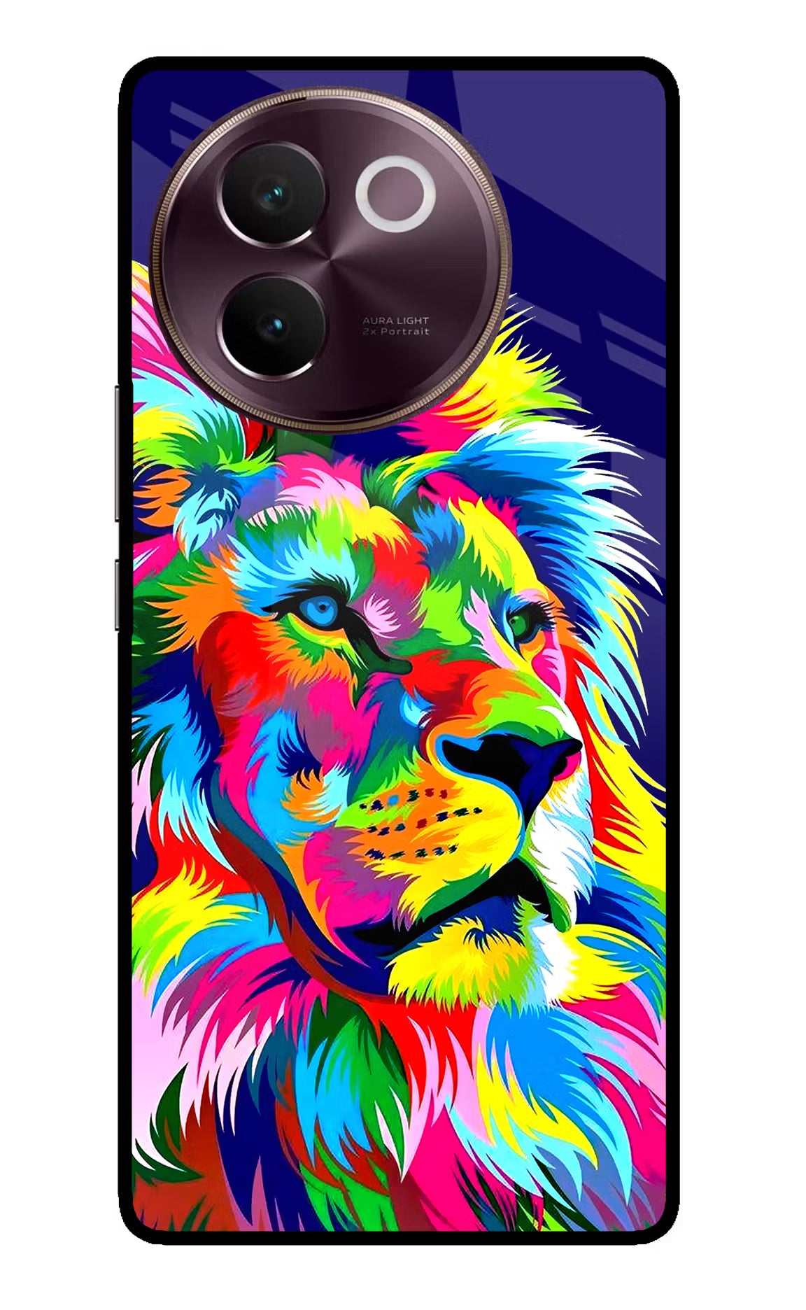 Vector Art Lion Vivo V30e Glass Case Back Cover by Casekaro
