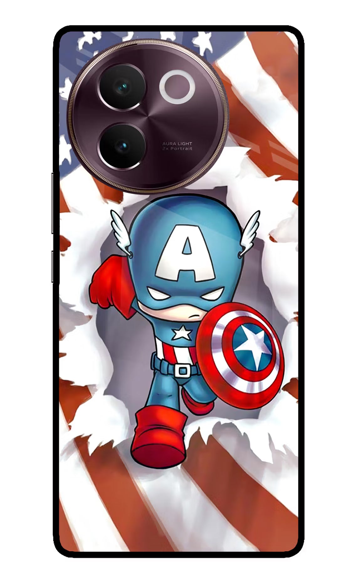 Captain America Vivo V30e Glass Case