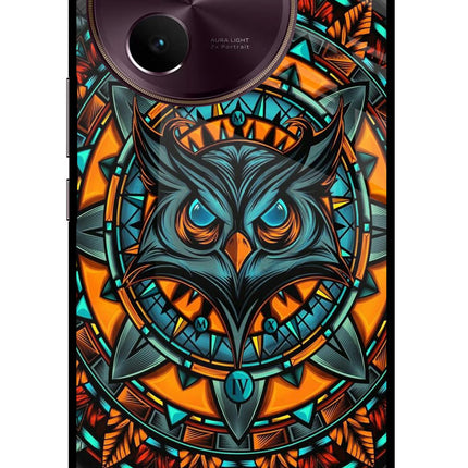 Angry Owl Art Vivo V30e Glass Case Back Cover by Casekaro
