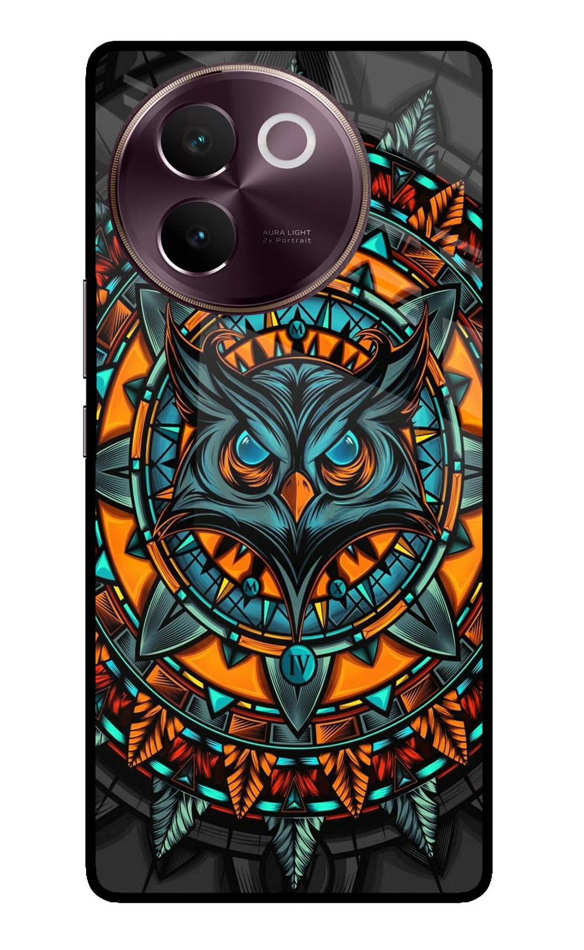Angry Owl Art Vivo V30e Glass Case Back Cover by Casekaro