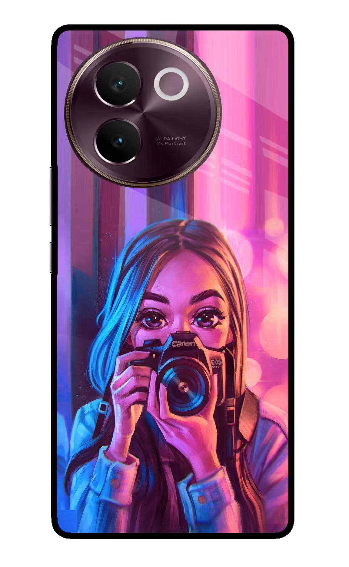 Girl Photographer Vivo V30e Glass Case