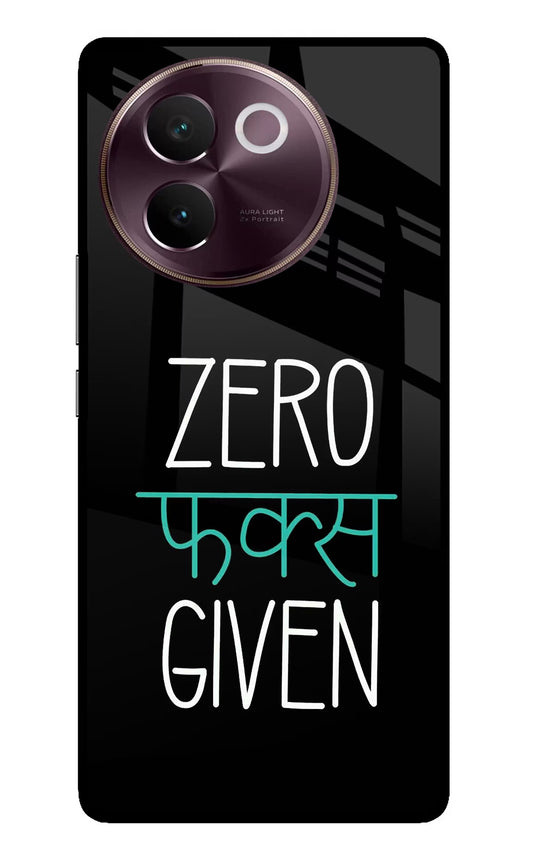 Zero Fucks Given Vivo V30e Glass Case