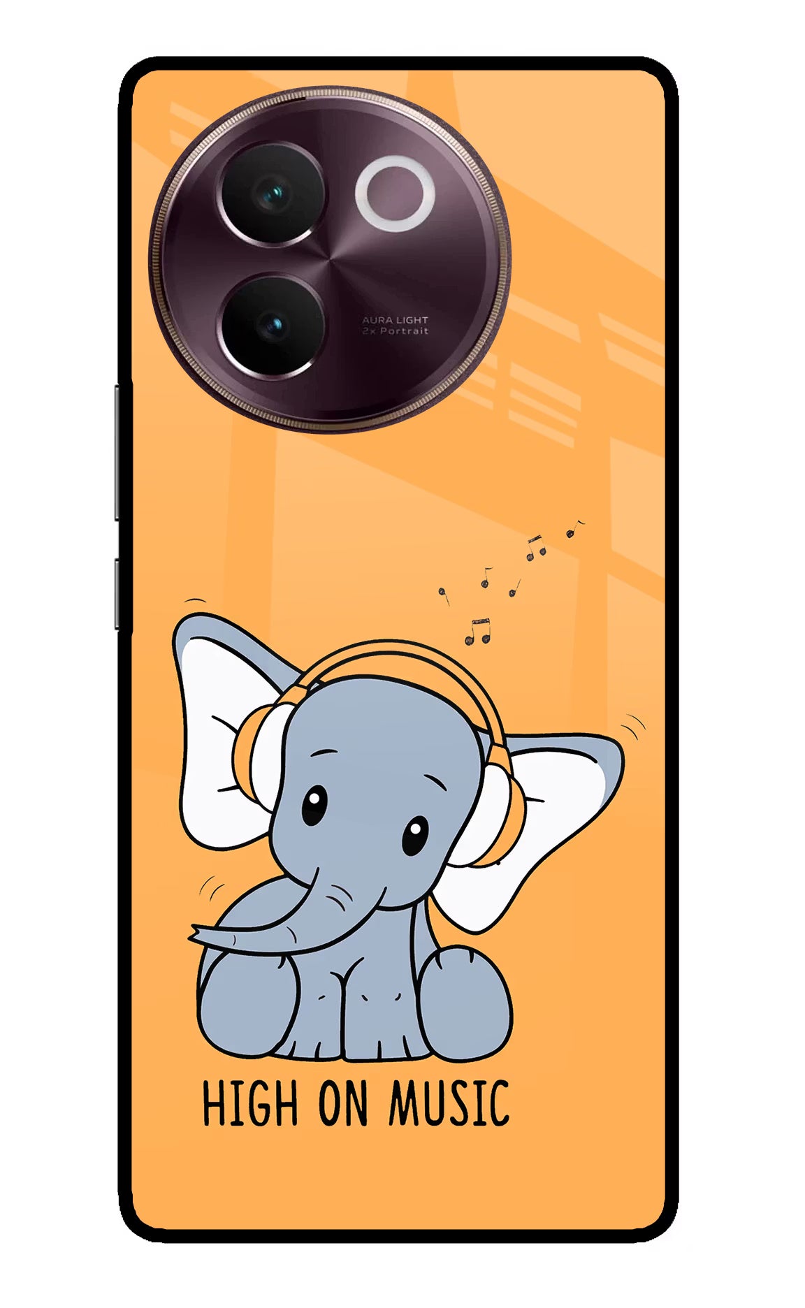 High On Music Vivo V30e Glass Case Back Cover by Casekaro