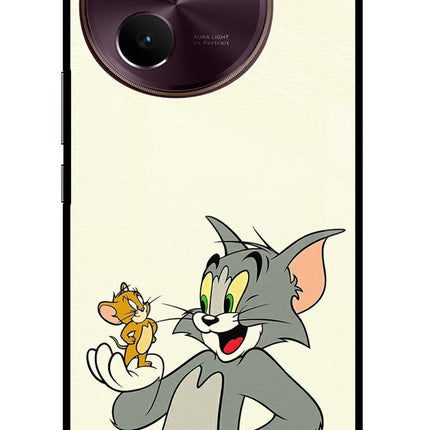 Tom & Jerry Vivo V30e Glass Case Back Cover by Casekaro