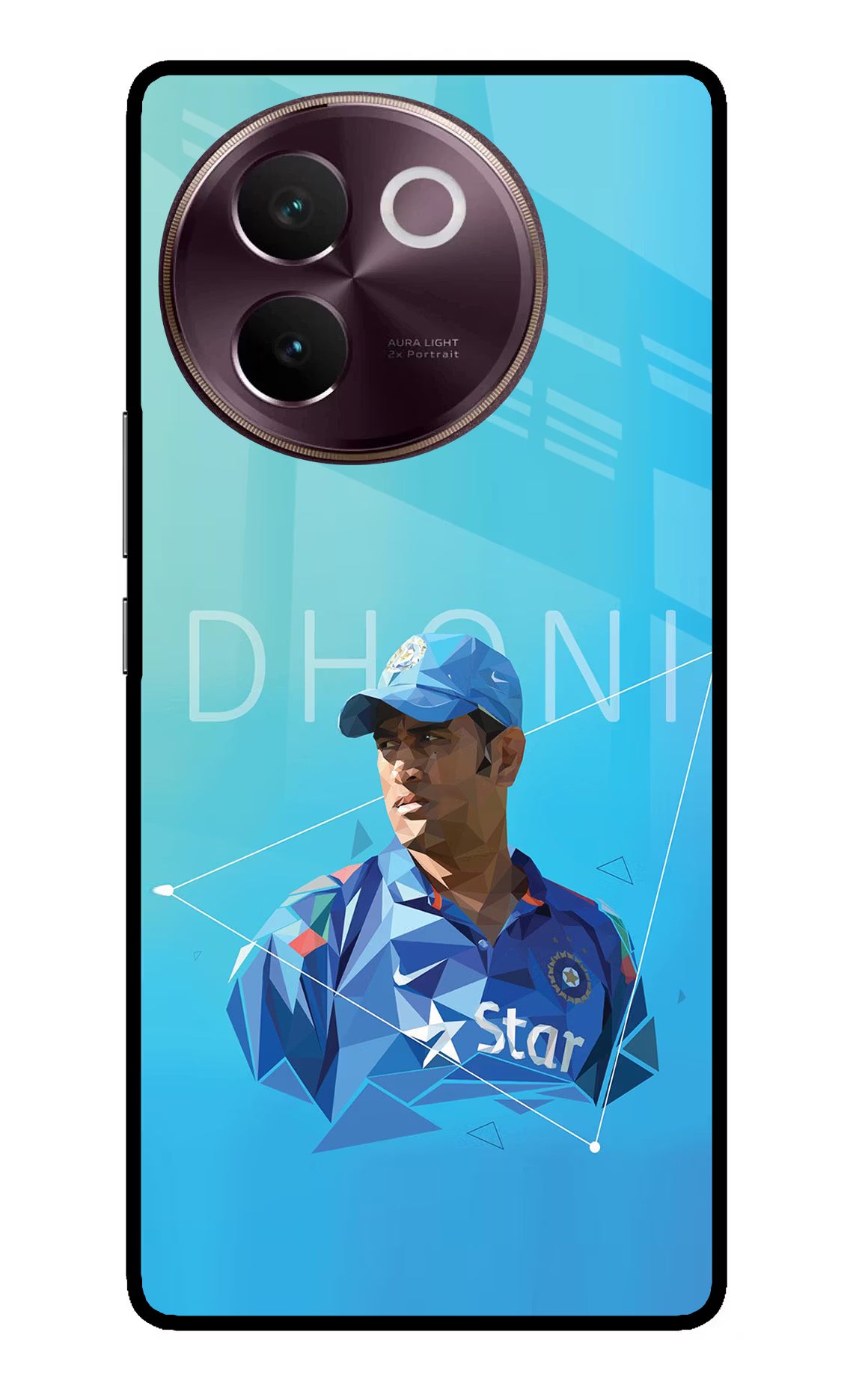 Dhoni Artwork Vivo V30e Glass Case