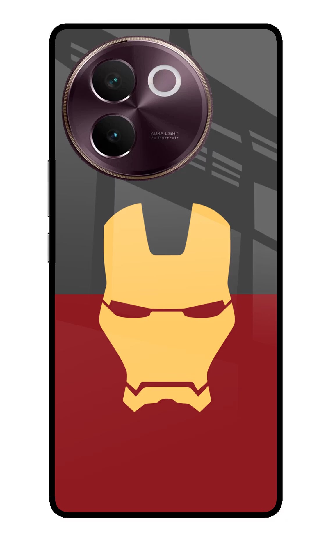 Ironman Vivo V30e Glass Case Back Cover by Casekaro